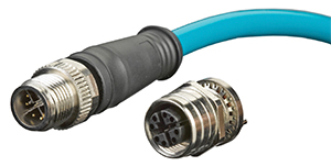 Image of Molex M12 cordset is used for communication and safety only