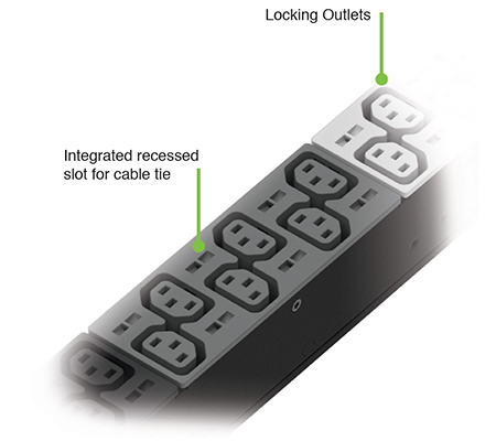 Image of Gen 5 iPDUs offer a choice of cable ties or locking outlets