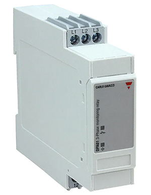 Image of Carlo Gavazzi DPA01CM44 is a DIN rail-mounted phase monitoring relay