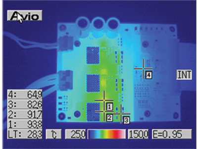 Image of measured top layer steady state temperatures