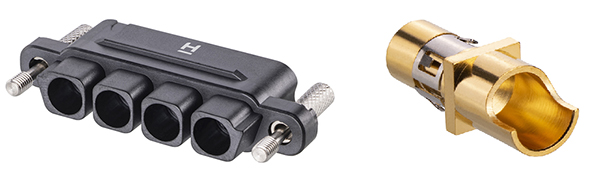Image of Harwin KA1-2010498F1 four-contact receptacle housing and female solder contact