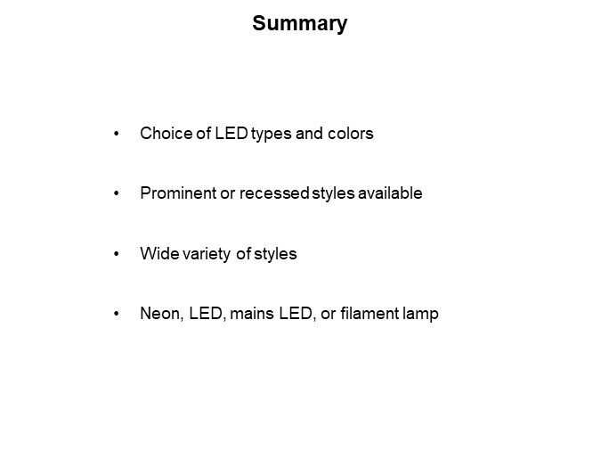 Image of Bulgin Indicator Lights - Summary