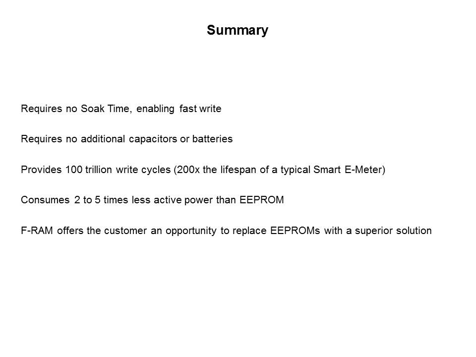 F-RAM for Smart E-Meters Slide 10