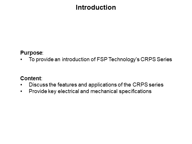 Image of FSP Technology Common Redundant Power Supply (CRPS) Series - Introduction
