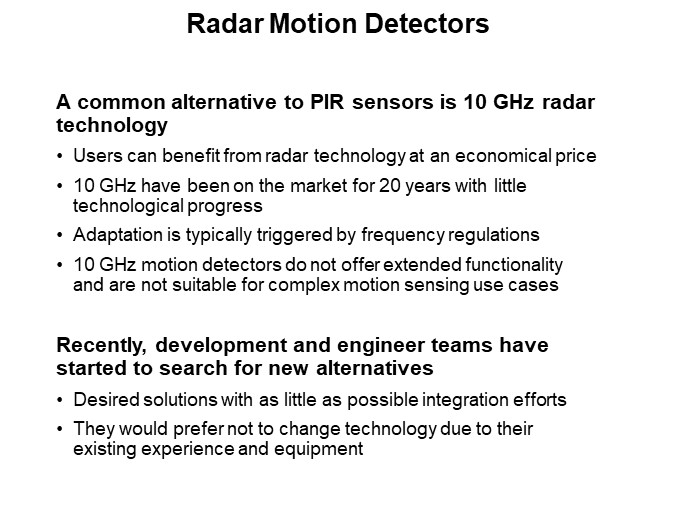 Radar Motion Detectors 