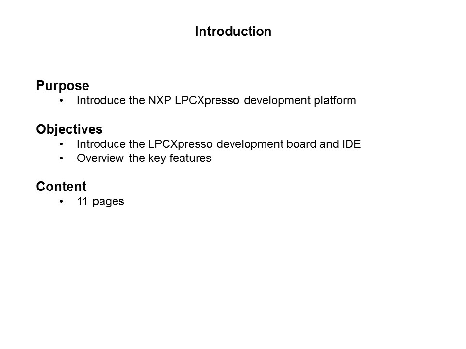 LPCXpresso Development Platform Slide 1