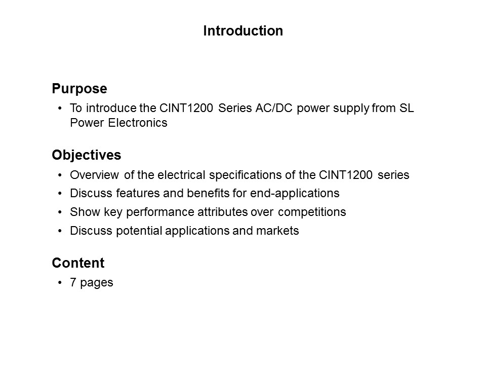 CINT1200 AC/DC Power Supplies Slide 1