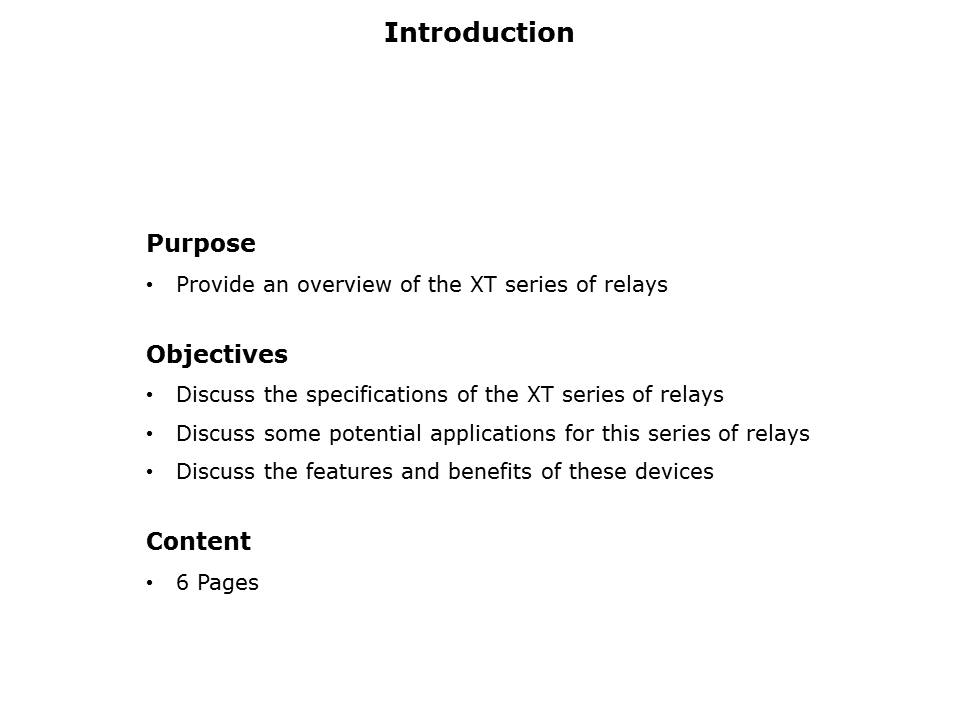 XT Series Relays Slide 1