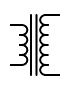 Image du symbole schématique de transformateur élévateur