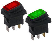 Image of C&K's DSR Series IP65 Sealed Illuminated Rocker Switches