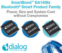 Imagen de la familia inteligente DA1458x Bluetooth® SmartBond™ de Renesas