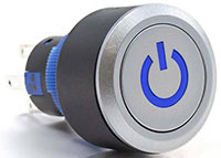 Image of E-Switch's LB22 Series Multi-Colored IP65 Pushbutton Switches