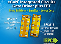 Imagen de los CI EPC2112 y EPC2115 eGaN de EPC