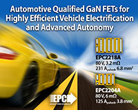 Image of EPC's EPC2218A and EPC2204A GaN FETs