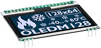 Image of Display Visions' EA OLEDM128 2.3" Non-Consumer Pin Connected Monochrome OLED Displays