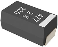 Imagen del capacitor orgánico de aluminio de la serie A798 de KEMET