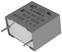 Imagen de los capacitores de EMI de alta temperatura de KEMET - Serie R46