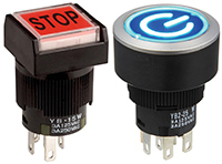 Image of NKK Switches' YB and YB2 Series Pushbutton Switches