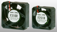 Imagen de los ventiladores CC sin escobillas en subminiatura de las series F251R/F25RF/F310R de Nidec Components 