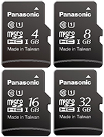 Imagen de tarjeta de memoria microDHC serie PT de Panasonic