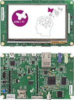 Imagen del Discovery Kit STM32F7 de STMicroelectronics con MCU STM32F750N8