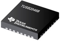 Imagen del concentrador USB 2.0 de 4 puertos USB 2.0 de 12 Mbps de la serie TUSB2046B de Texas Instruments