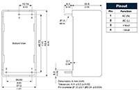 Imagen de las dimensiones del contorno de TRACO Power
