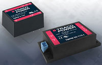Imagen de las fuentes de alimentación de CA/CC encapsuladas ultracompactas de la serie TMPW de TRACO POWER 