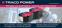Imagen de fuentes de alimentación de 24 W y 36 W CA/CC - Serie TMW de TRACO Power