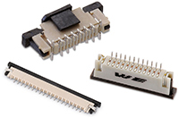Imagen de conectores ZIF y LIF de la serie WR-FPC de Würth Elektronik