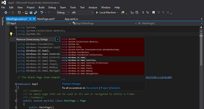 Figure 1: Start a new Project in Visual Studio