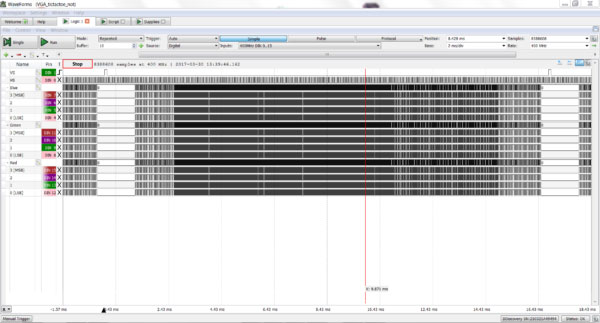 Image of You can view one window of data on the Logic Analyzer