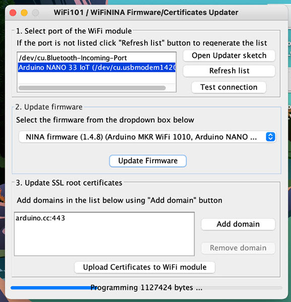 How to Update the NiNa Firmware on Arduino Boards