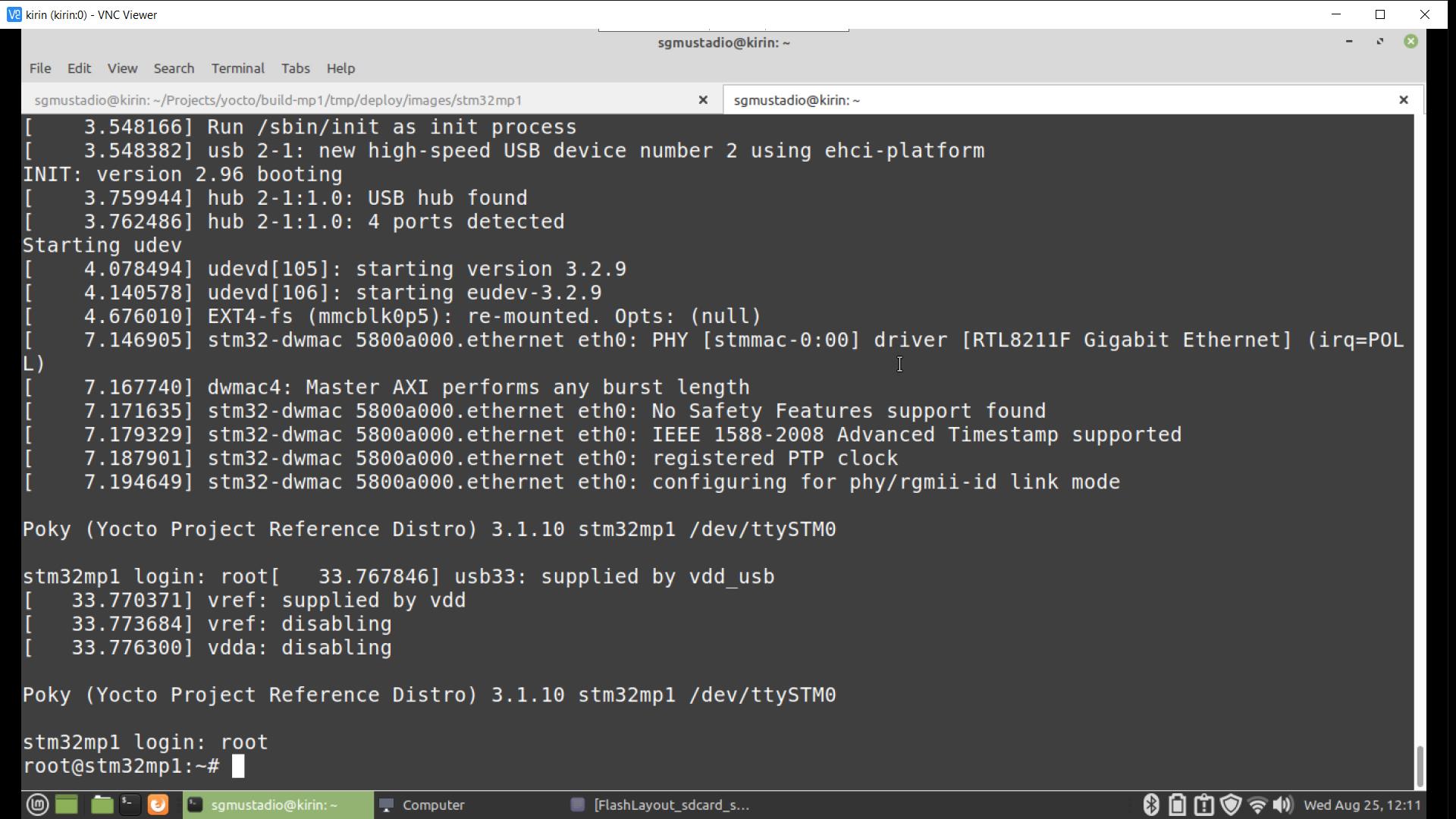 Logging into embedded Linux