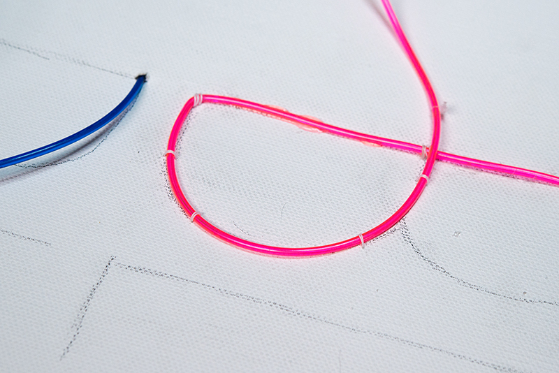 EL Wire Bends on a DIY Neon Sign
