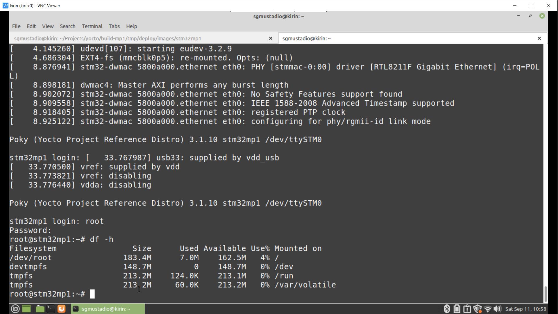 Checking the size of rootfs