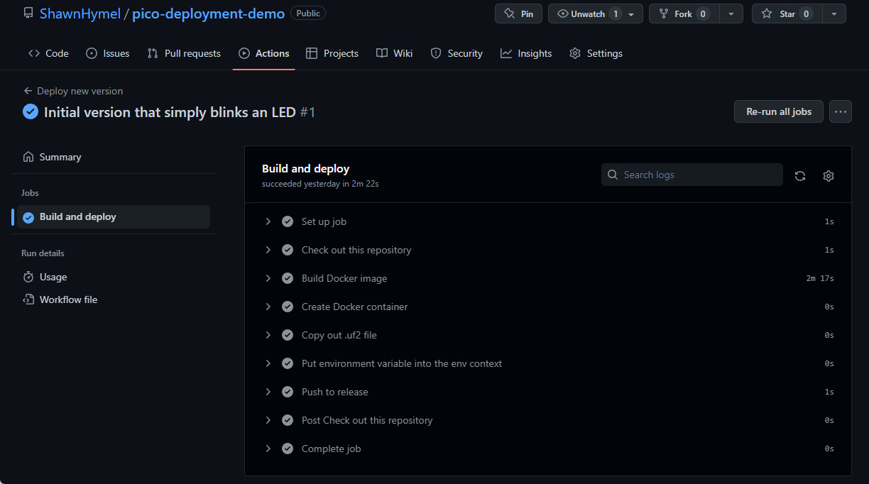 Viewing GitHub Actions output