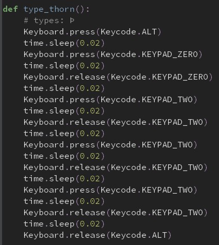 Alt Code to type the letter thorn
