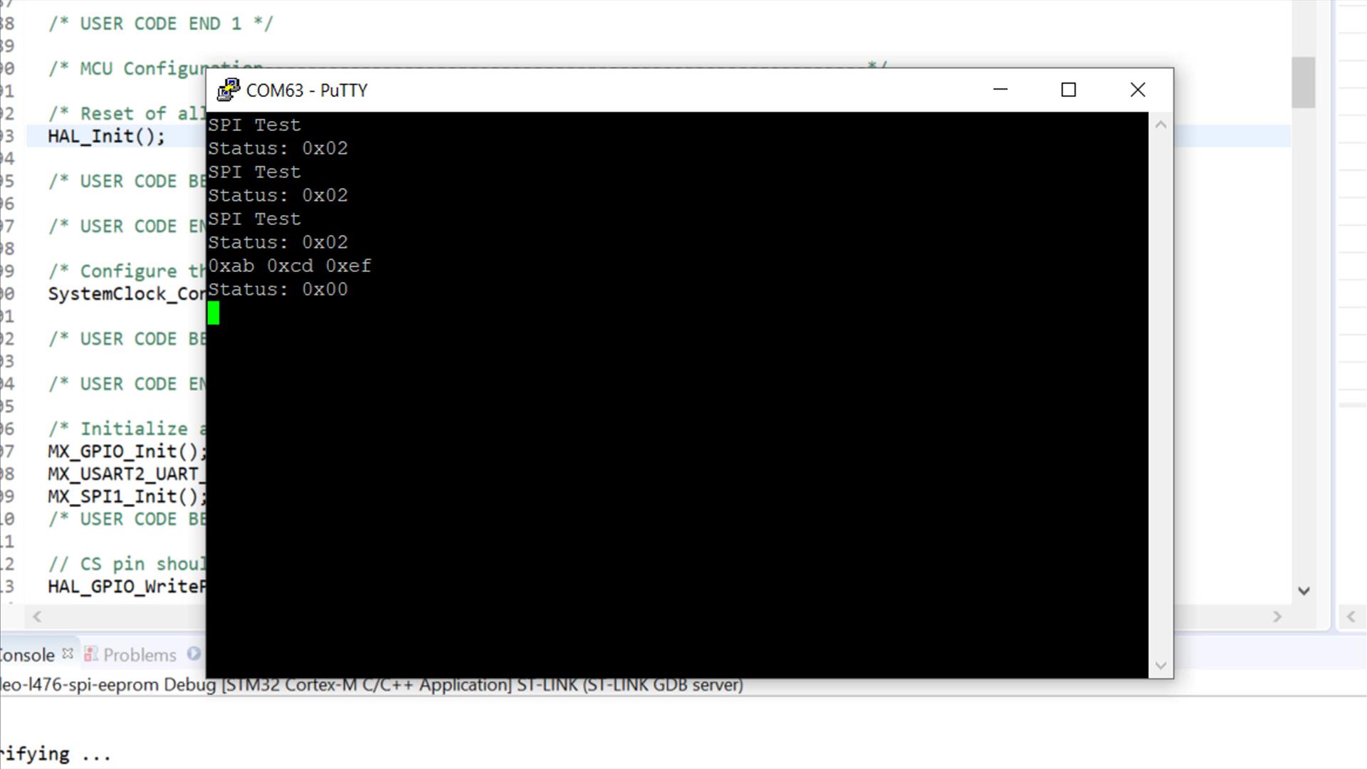 STM32 SPI EEPROM output