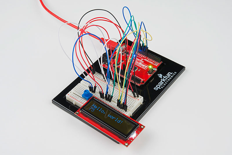 LCD screen will show &ldquo;Hello, world!&rdquo;