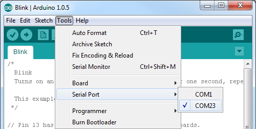 Select a Serial Port