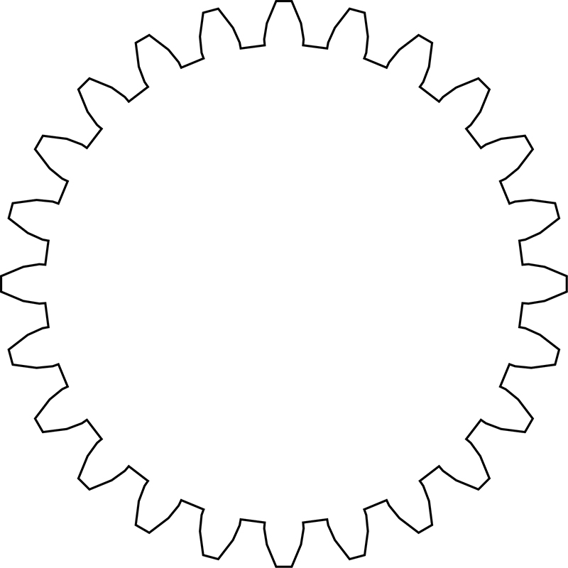 Gear has border on outside/inside is transparent