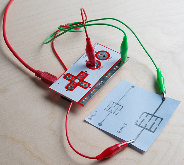 hand-drawn Buttons with the Makey Makey