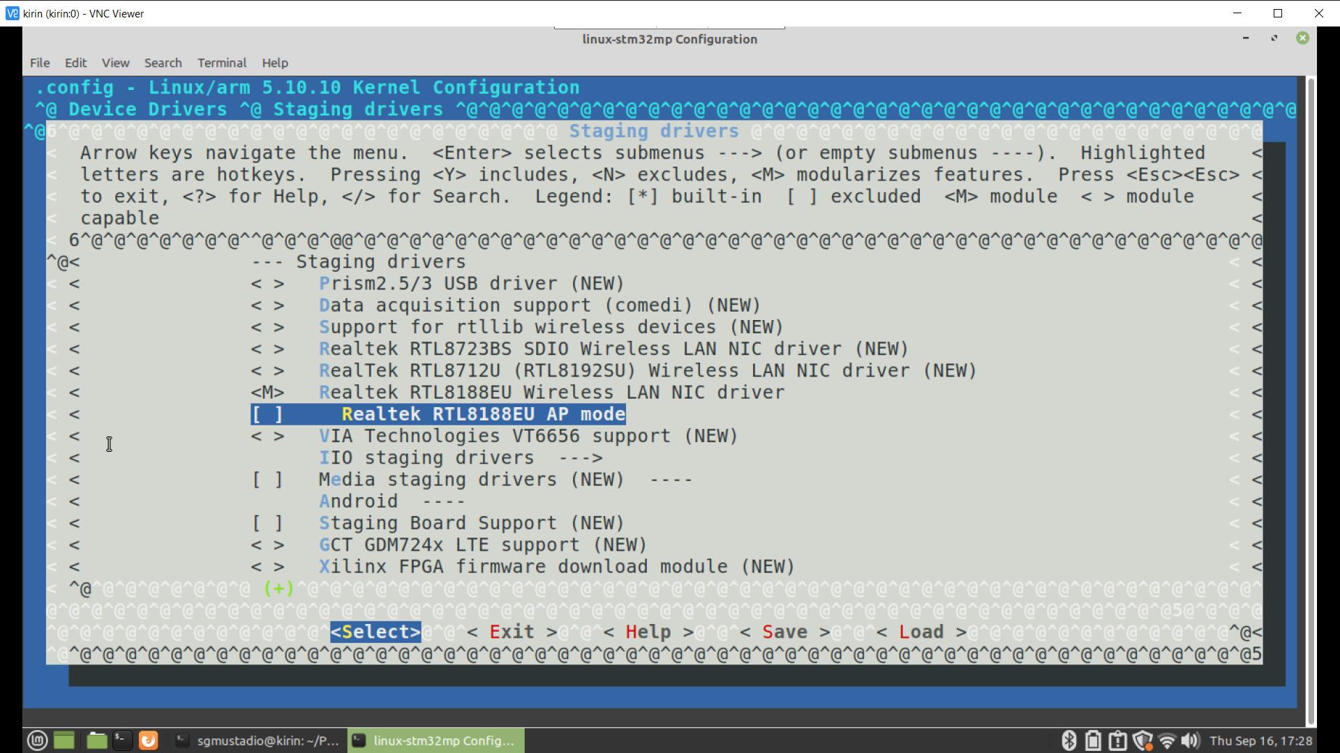 Configuring kernel modules