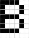 Here is a capital letter B as created in pixels