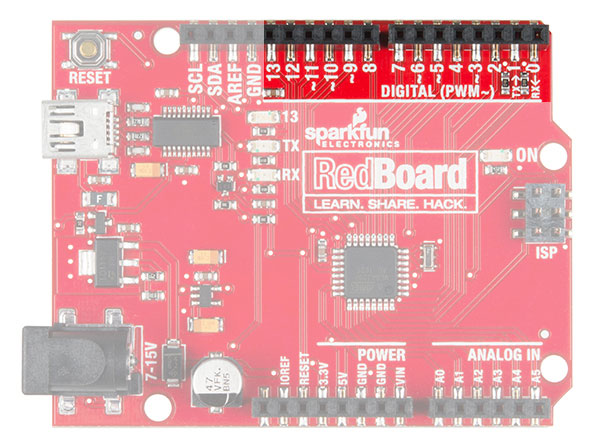 The 14 digital pins highlighted