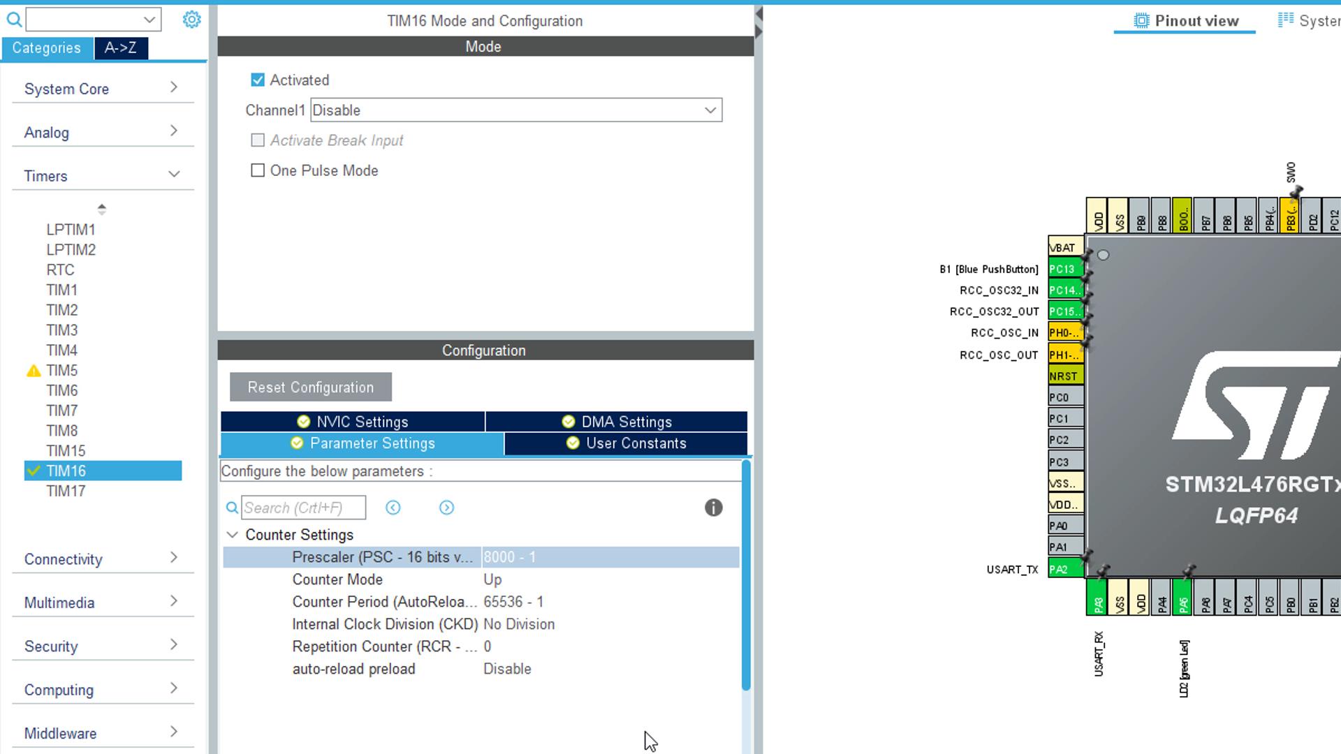 STM32 configure timer prescaler
