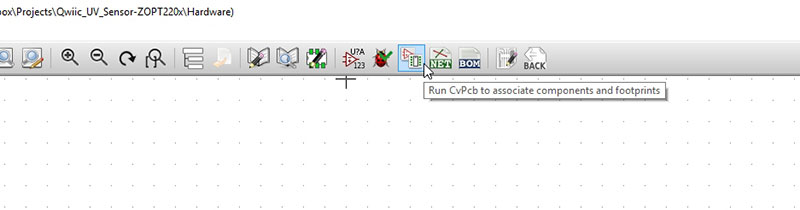 Navigate to schematic and click on &lsquo;Run CvPcb&rsquo; button