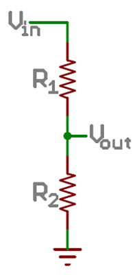 Schematic of the voltage divider circuit