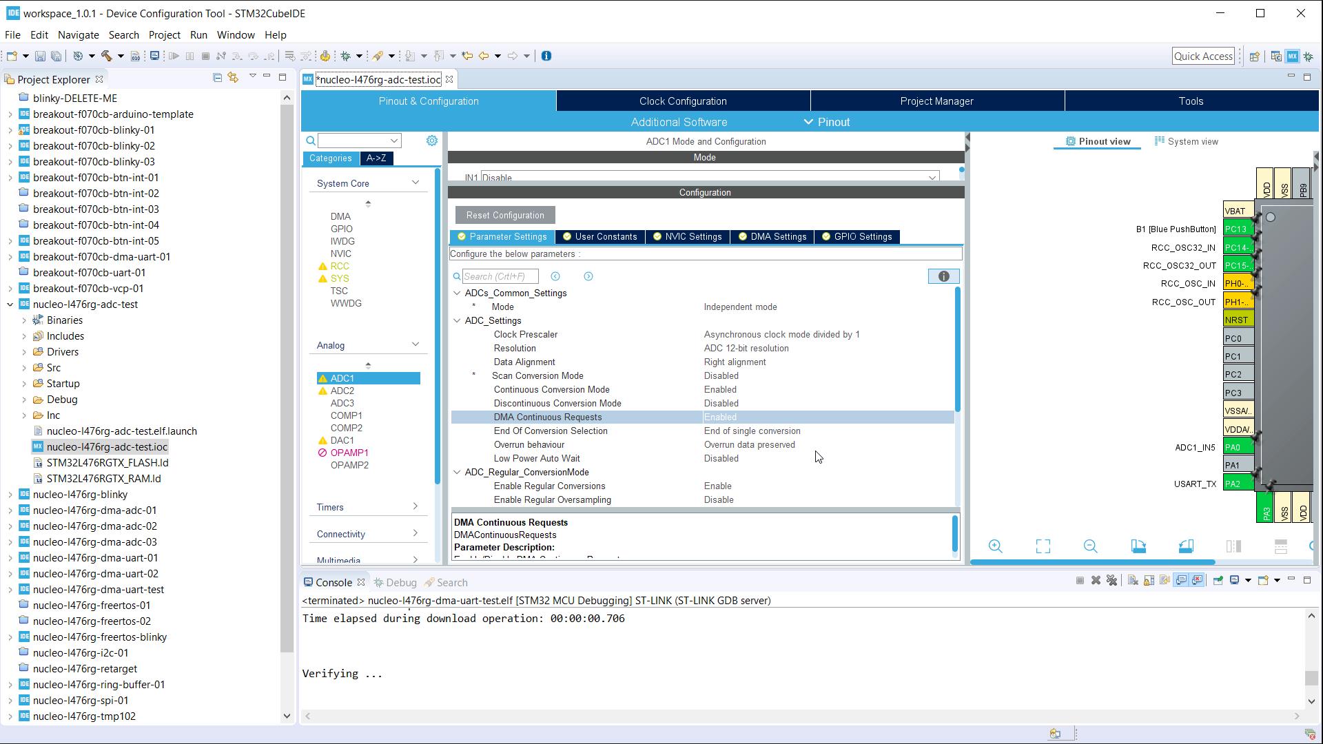 Configure ADC for use with DMA in STM32 CubeMX